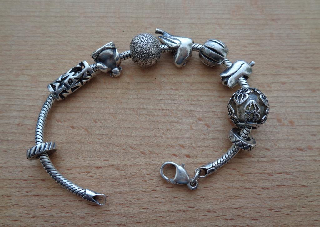zilveren TEDORA armband met tedora bedels [785], Verzenden, Zo goed als nieuw, Met bedels of kralen, Zilver