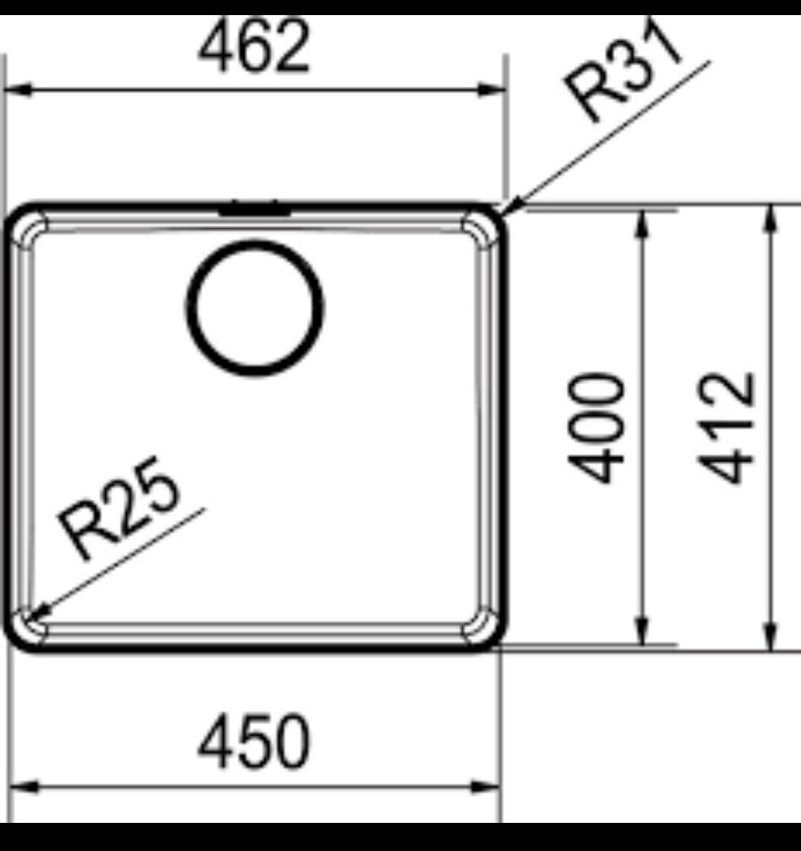 FRANKE ** RVS spoelbak 462x412 mm - Nieuw, Ophalen, Overige typen, Metaal, Overige merken