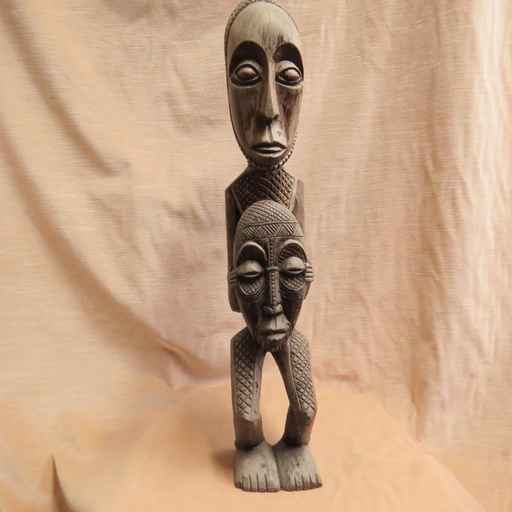 Afrikaans tribal beeld, Antiek en Kunst, Kunst | Beelden en Houtsnijwerken, Houtsnijwerk, Handgemaakt, Hout, Bruin