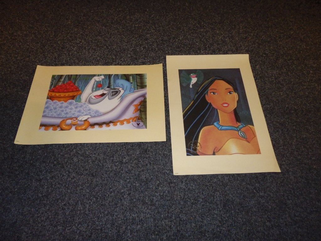 Walt disney studios litho lithograph 1996 Pocahontas Percy, Ophalen of Verzenden, Personages en Fantasiefiguren, Lithografie