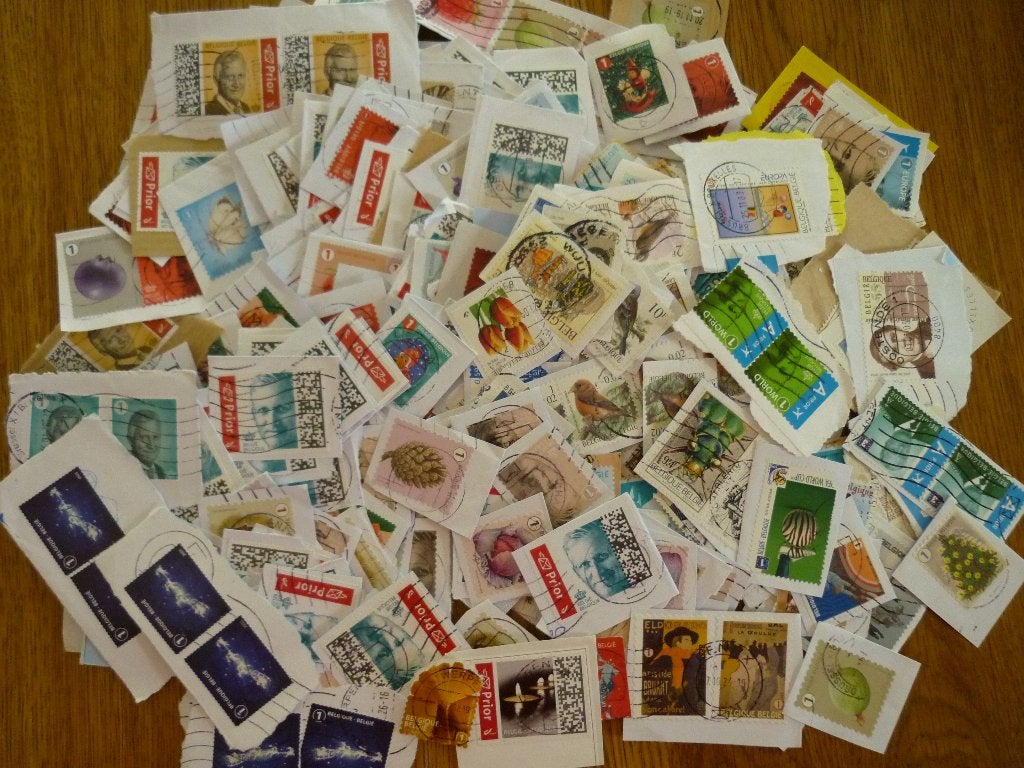 Partij van 250 gram België op papier, Ophalen of Verzenden, Gestempeld