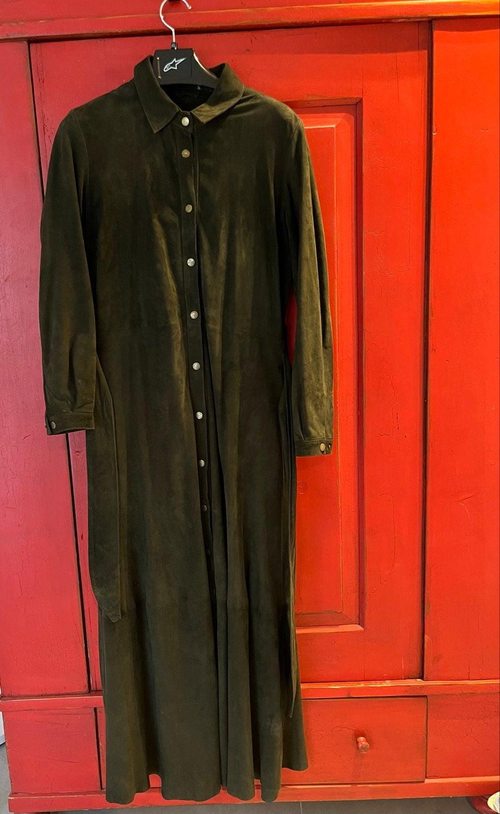 Est Seven Suede Jurk XL Groen, Kleding | Dames, Jurken, Verzenden, Maat 46/48 (XL) of groter, Gedragen, Onder de knie