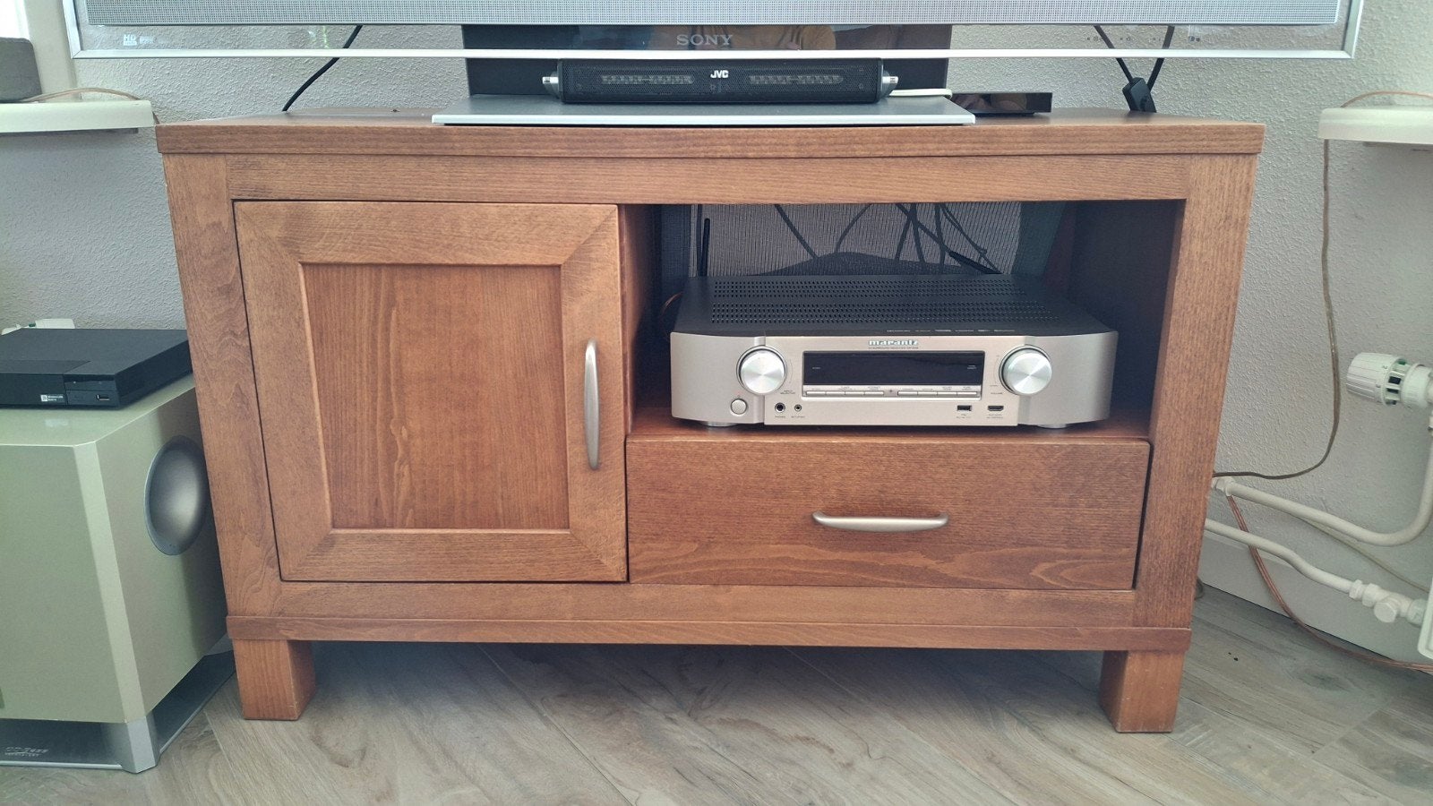 Tv meubel massief kersenhout, Huis en Inrichting, Kasten | Televisiemeubels, Ophalen, Gebruikt, 50 tot 100 cm, Minder dan 100 cm