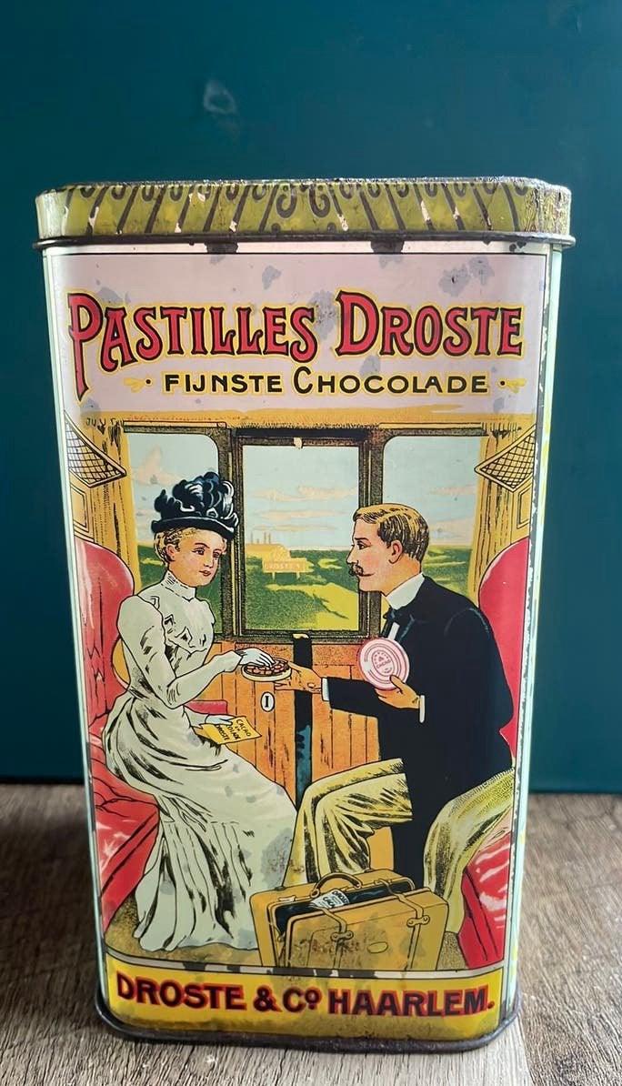 Vintage Droste Cacao blik, Ophalen of Verzenden, Gebruikt, Overige, Droste