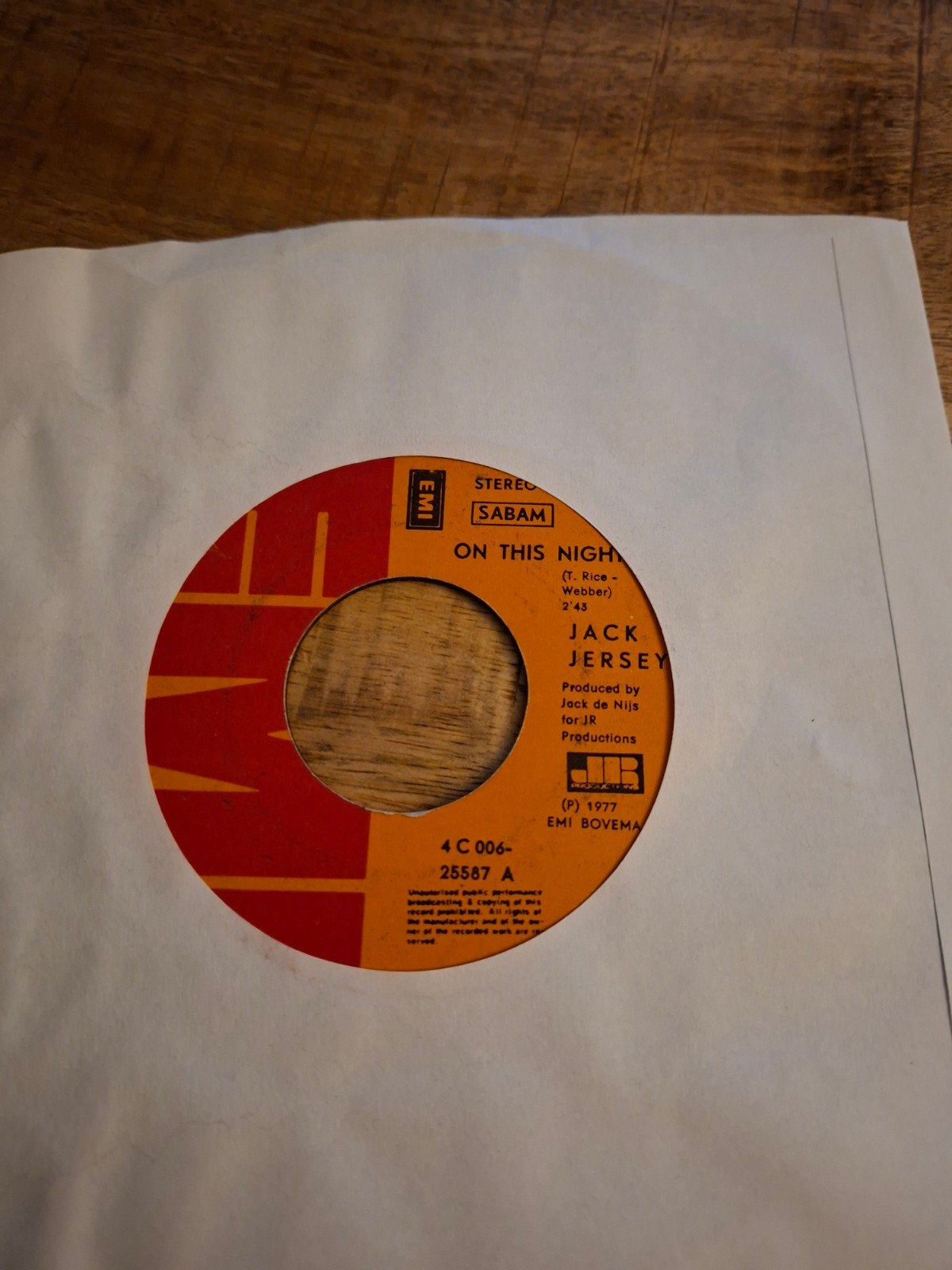 Jack jersey  / on this night, Ophalen of Verzenden, Zo goed als nieuw, Pop