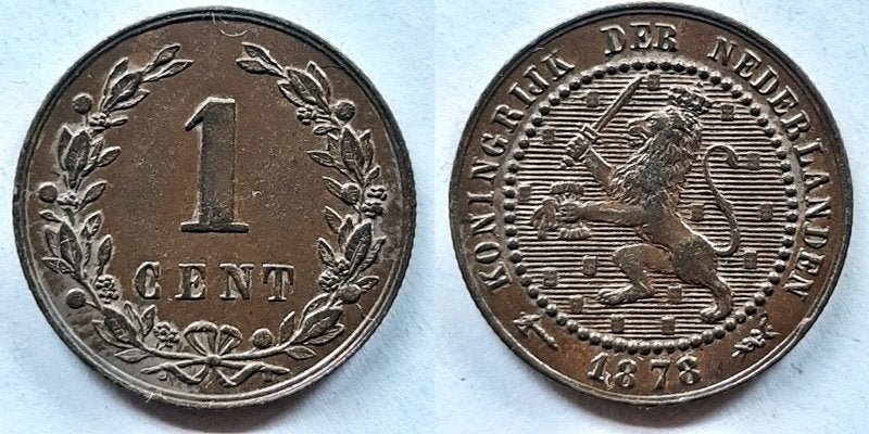 Cent Willem III 1878 Pr, Ophalen of Verzenden, Koning Willem III, 1 cent