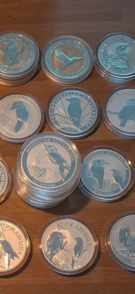 Kookaburra 10 Oz Zilveren Munt - Diverse Jaartallen, Postzegels en Munten, Ophalen of Verzenden