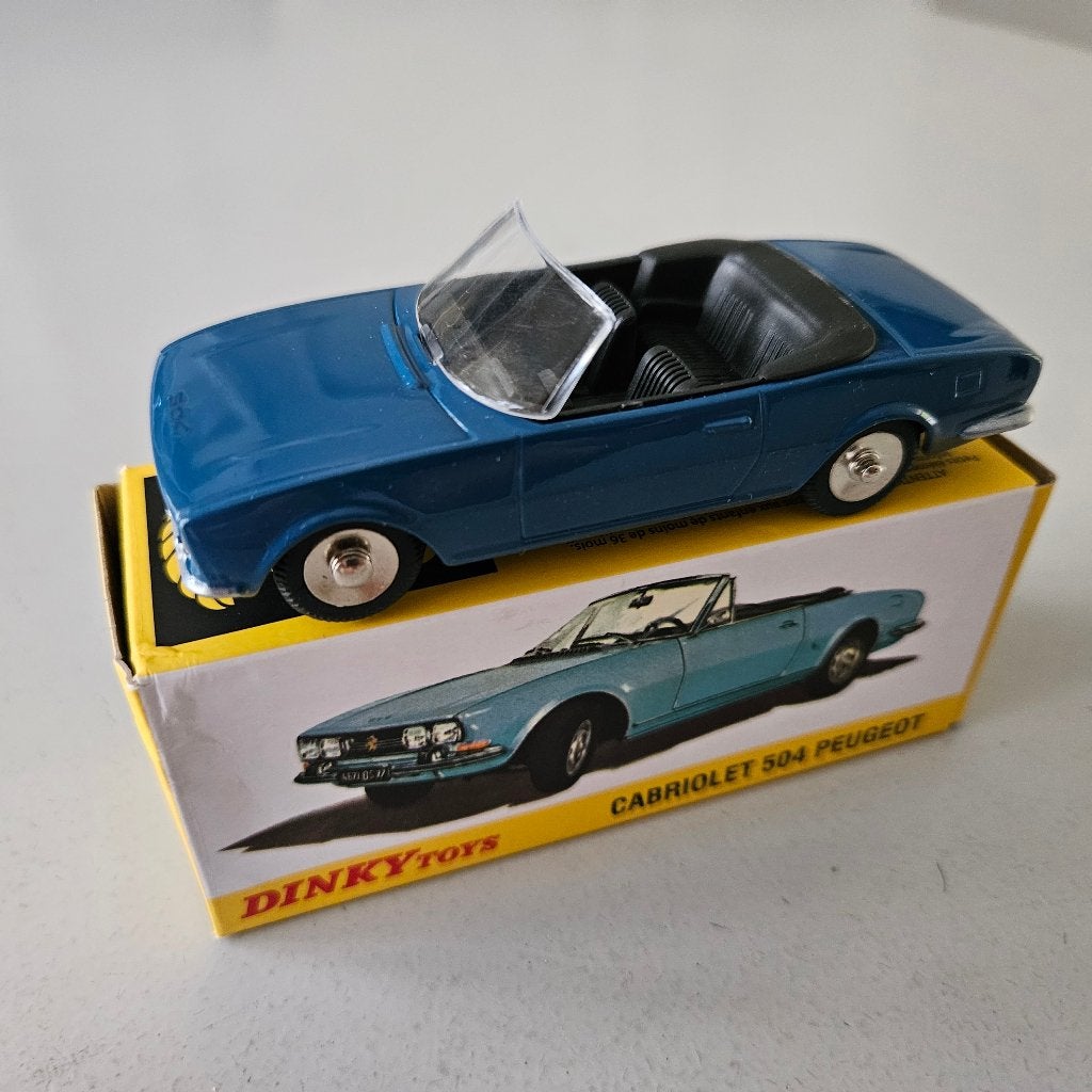 DINKY TOYS/ATLAS: PEUGEOT 504 CABRIOLET ( Blauw)  #1423, Ophalen of Verzenden, Nieuw, Auto, Dinky Toys