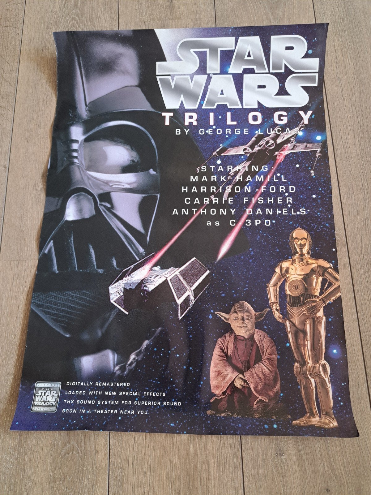 Vintage Star Wars Trilogy Poster - George Lucas (1997), Ophalen of Verzenden, A1 t/m A3, Film en Tv, Rechthoekig Staand