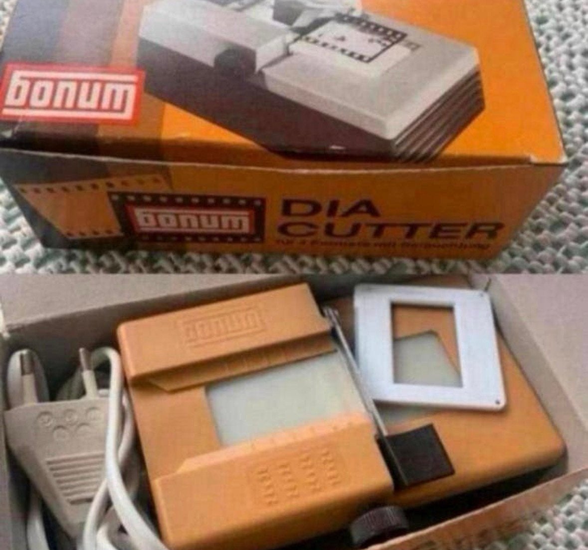 Nostalgische Dia Cutter met verlichting in originele doos, Ophalen of Verzenden, Gebruikt