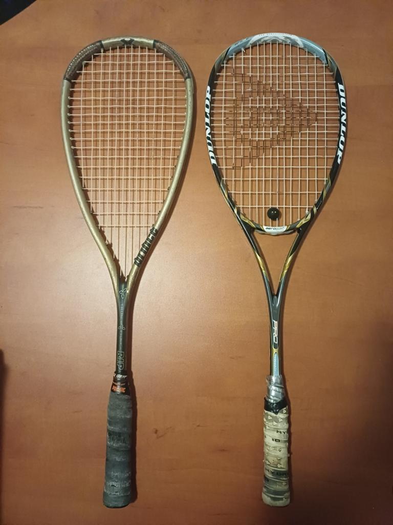 Squashrackets, Sport en Fitness, Squash, Ophalen, Gebruikt, Racket, Met hoes