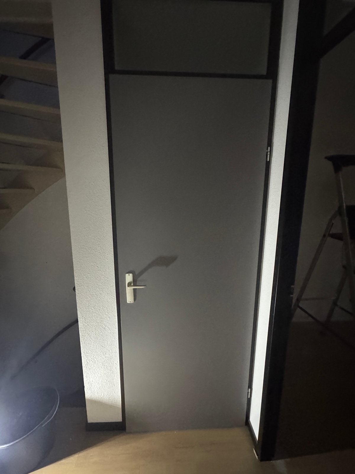Grijze binnendeur opdek zonder kozijn, Ophalen, Gebruikt, 80 tot 100 cm, Binnendeur