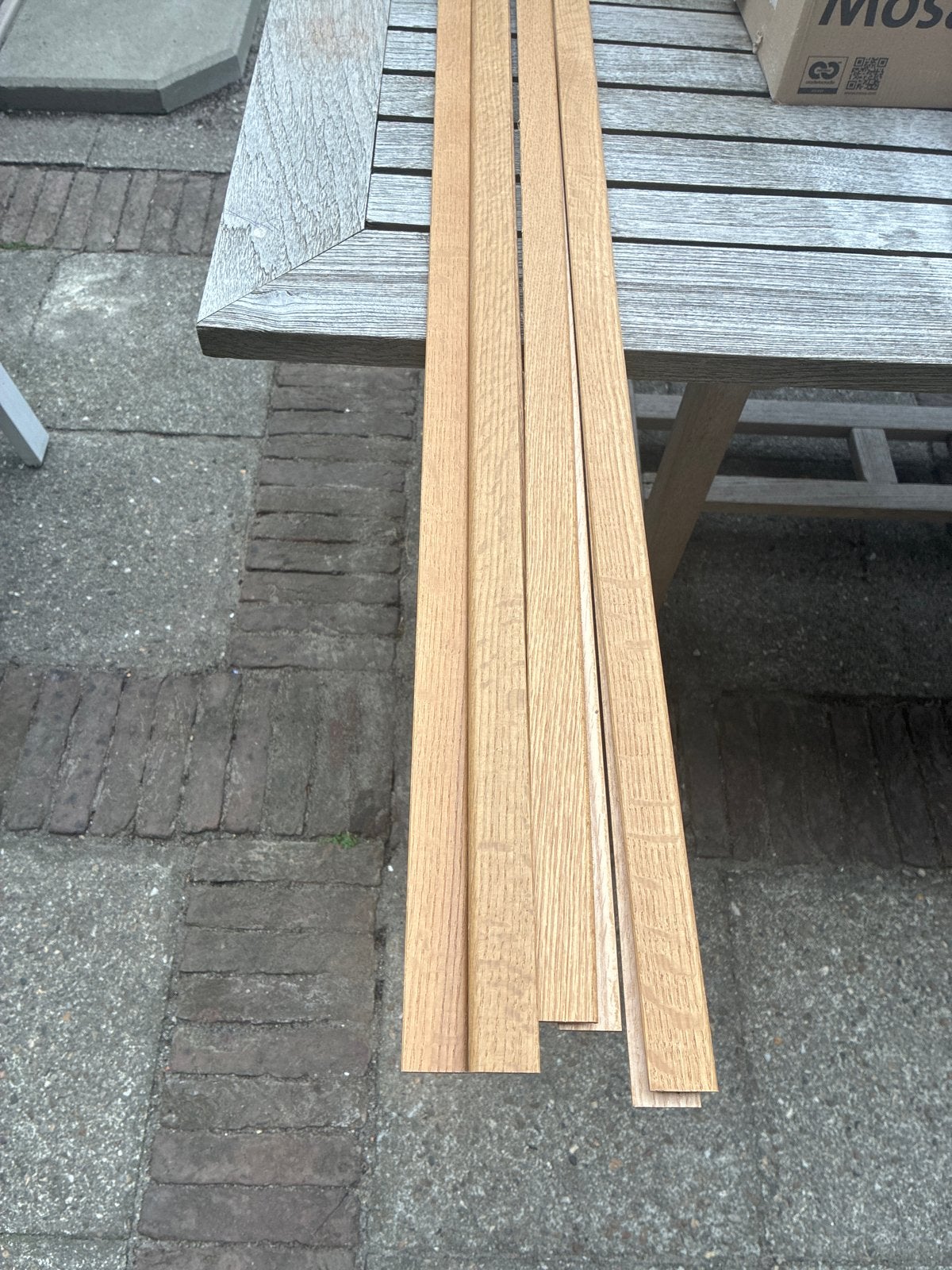 Eikenhouten plinten, Doe-het-zelf en Verbouw, Plinten en Afwerking, Ophalen, Eiken, Nieuw, 250 cm of meer