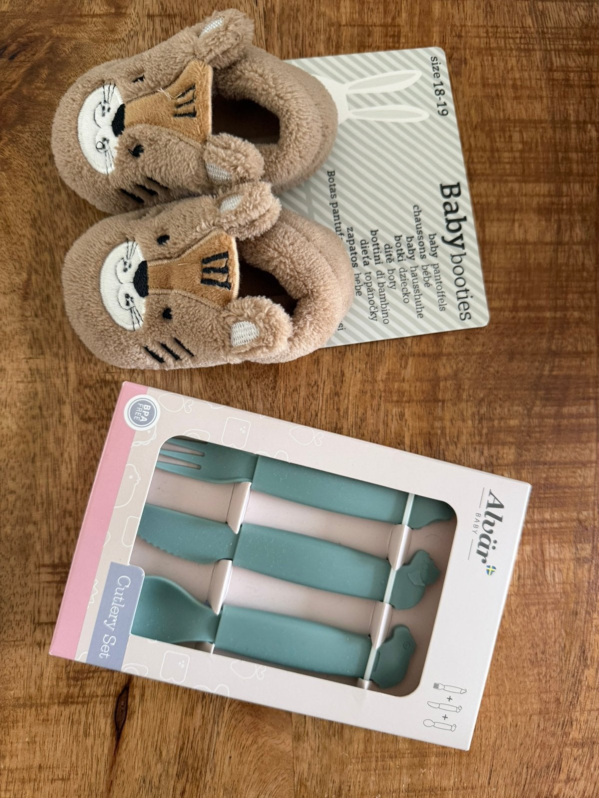 Baby slofjes en bestek action nieuw, Ophalen of Verzenden, Zo goed als nieuw