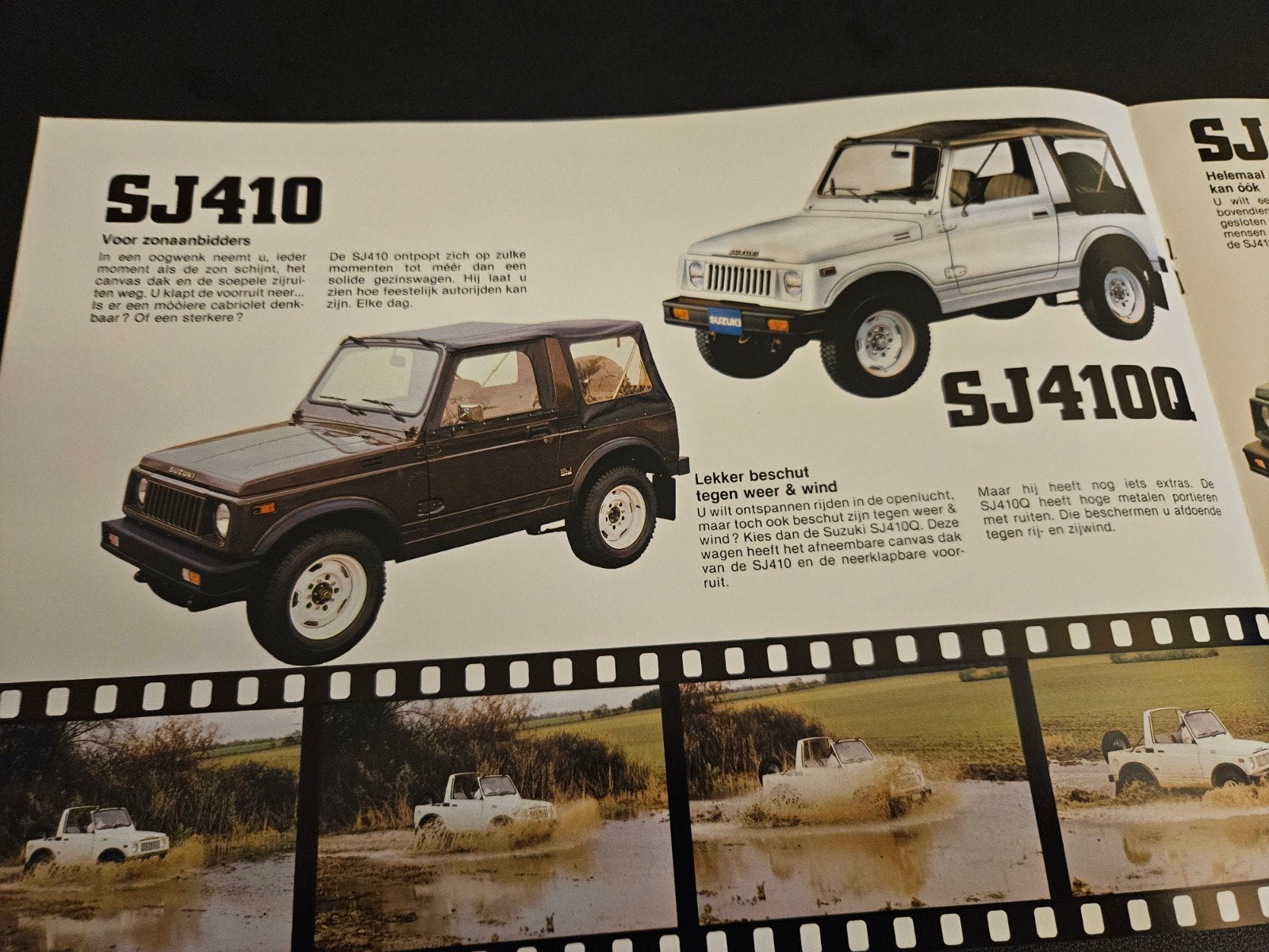 Brochure Suzuki SJ 410, Ophalen of Verzenden, Zo goed als nieuw, Overige merken
