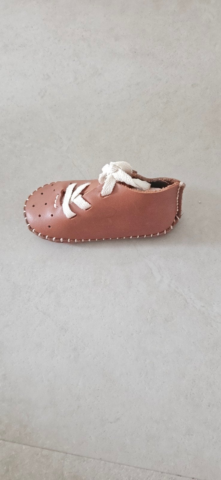 Nieuwe leren babyschoentjes - Cognac - 13,5 cm, Ophalen of Verzenden, Nieuw, Jongetje of Meisje, Schoentjes