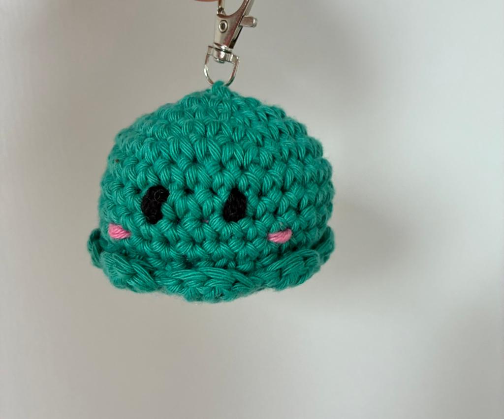 Gehaakte inktvis/sleutelhanger, Ophalen of Verzenden, Nieuw, Knuffel of Figuurtje