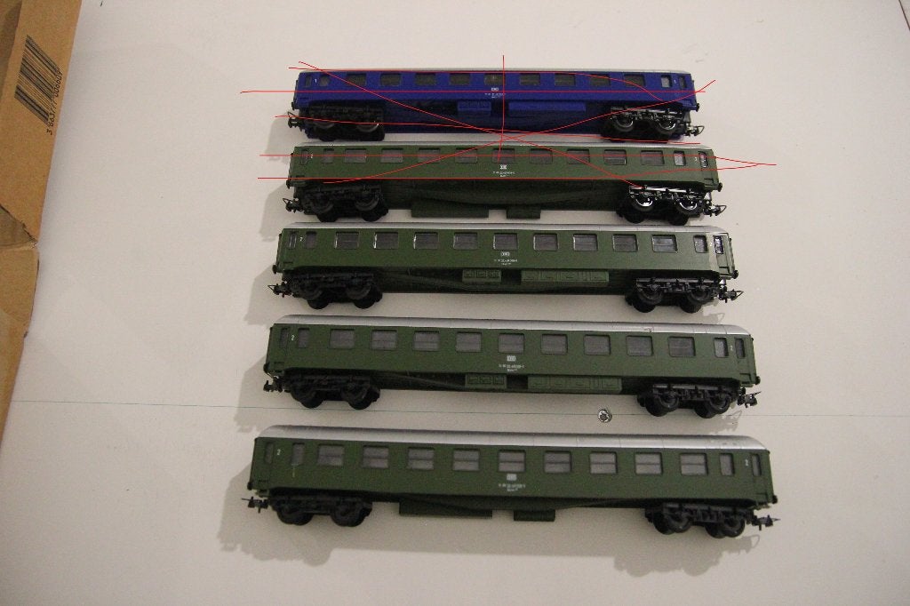 Roco DB rijtuigen (3 stuks) - Groen, Gelijkstroom, Wagon, Ophalen of Verzenden, Zo goed als nieuw