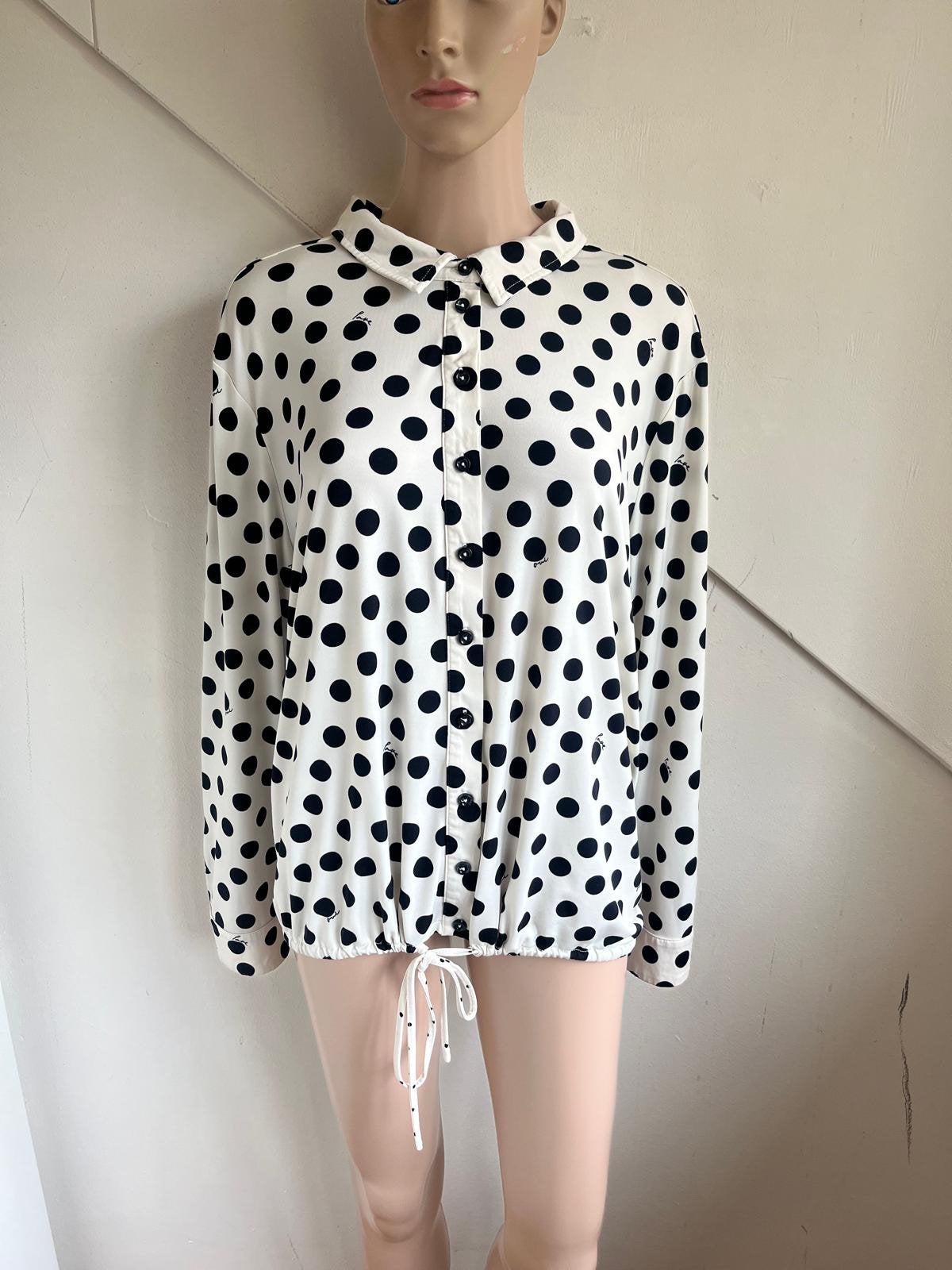 Oui Odile! Blouse maat 46 offwhite zwart polkadot stippen, Zwart, Maat 46/48 (XL) of groter, Ophalen of Verzenden, Zo goed als nieuw