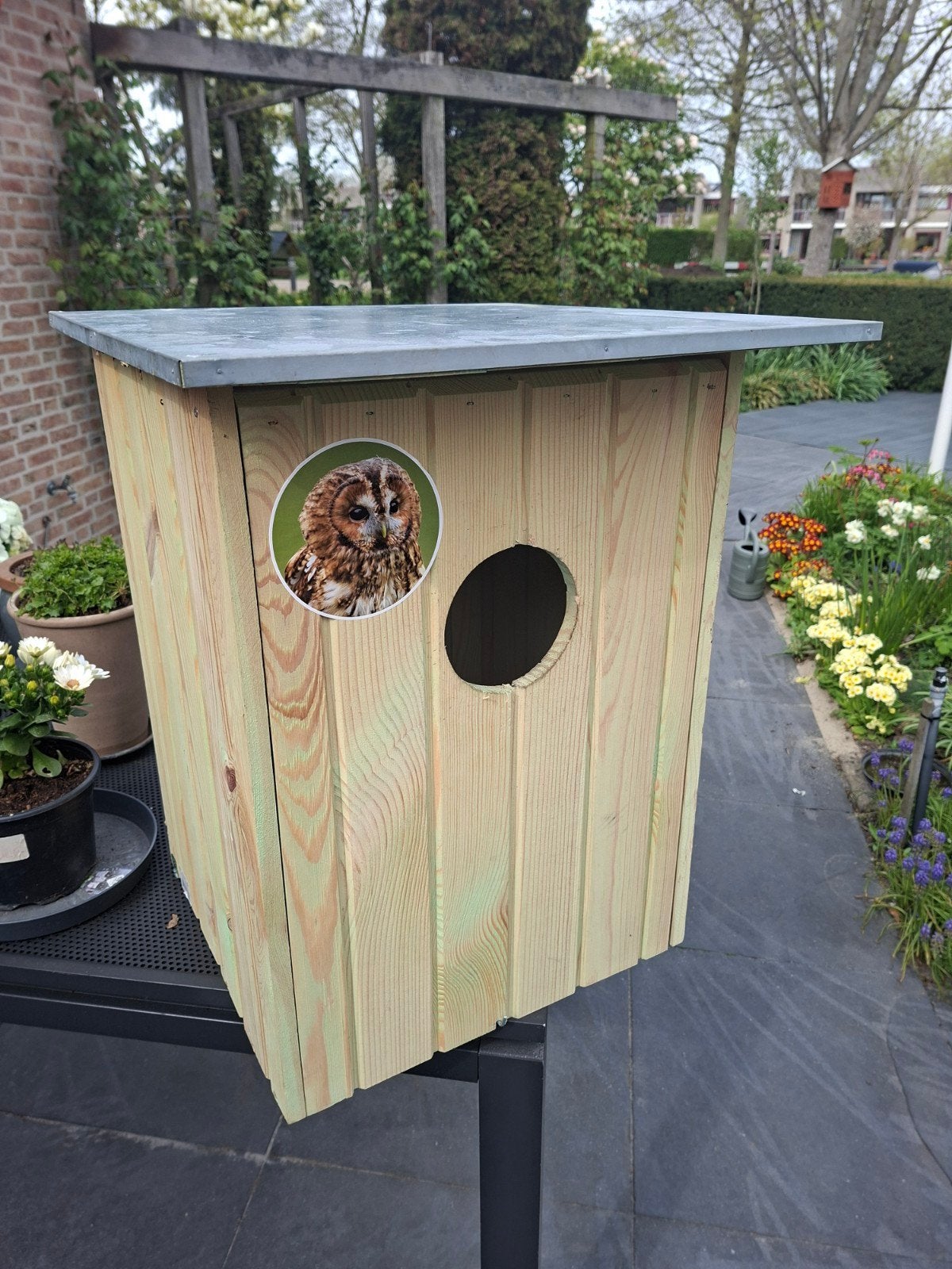 Houten Uilenkast met Zinken Dak, Ophalen of Verzenden, Nieuw