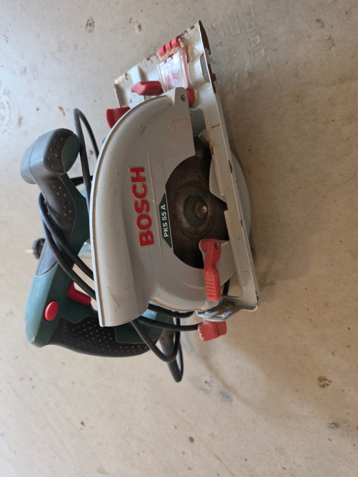 Bosch PKS 55 A Cirkelzaag - Gebruikt, Gebruikt, Cirkelzaag, Ophalen of Verzenden, 30 tot 70 mm