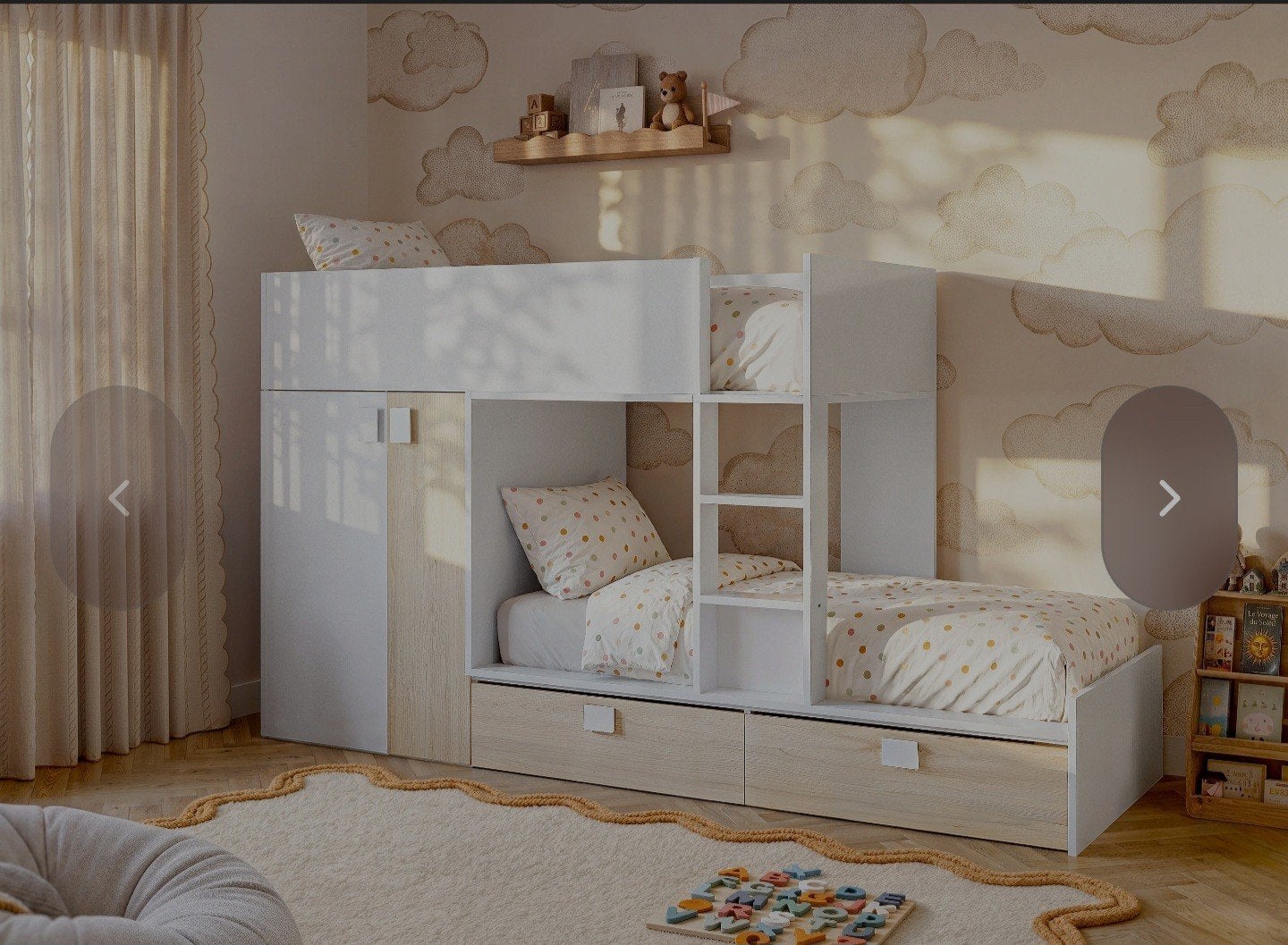 Stapelbed met opbergruimte en lades, Ophalen, Gebruikt, 160 tot 180 cm, Tweepersoons