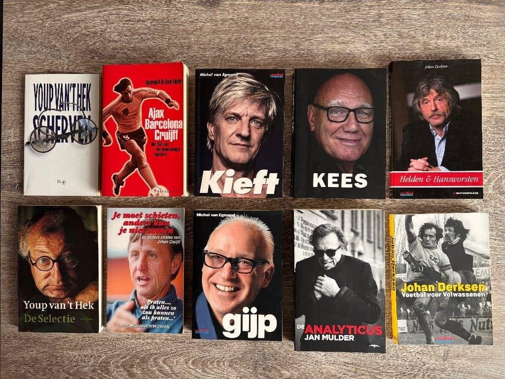 Set Voetbalboeken & Cabaret (10x) Cruijff/Gijp/Derksen/Youp, Ophalen of Verzenden, Zo goed als nieuw, Diverse auteurs, Balsport