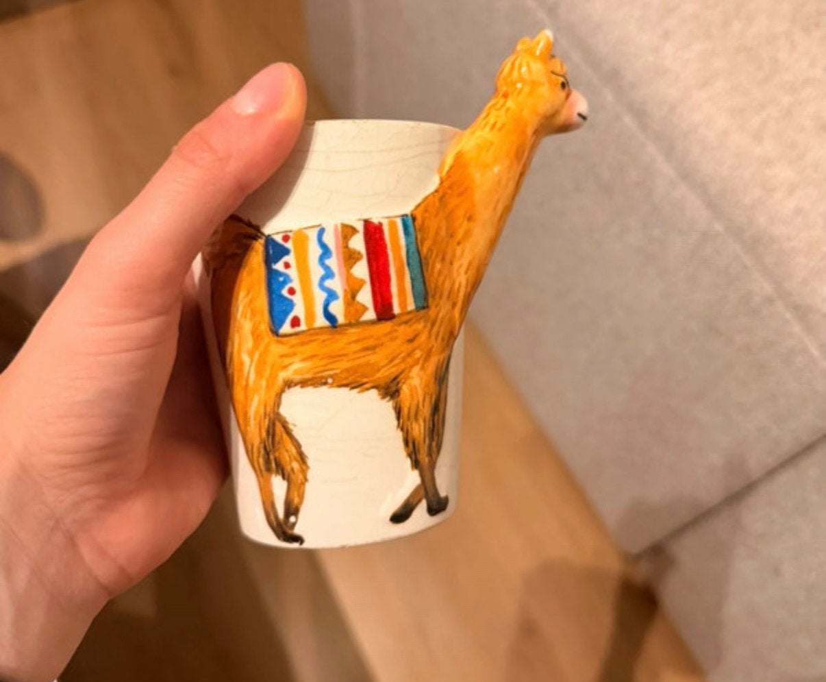 Alpaca mok, Huis en Inrichting, Ophalen of Verzenden, Zo goed als nieuw, Overige stijlen, Kop(pen) en/of Schotel(s)