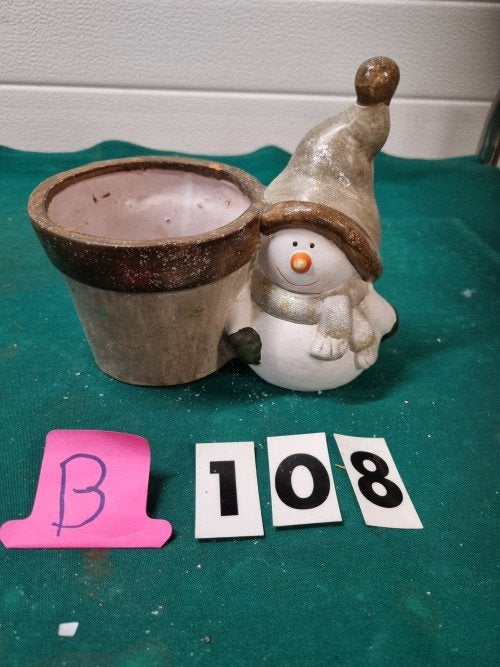 bloempot met sneeuwpop [b108], Diversen, Ophalen of Verzenden, 'T Olde Gre-j, Info@toldegrej.nl, Endepoelstraat 20f Didam