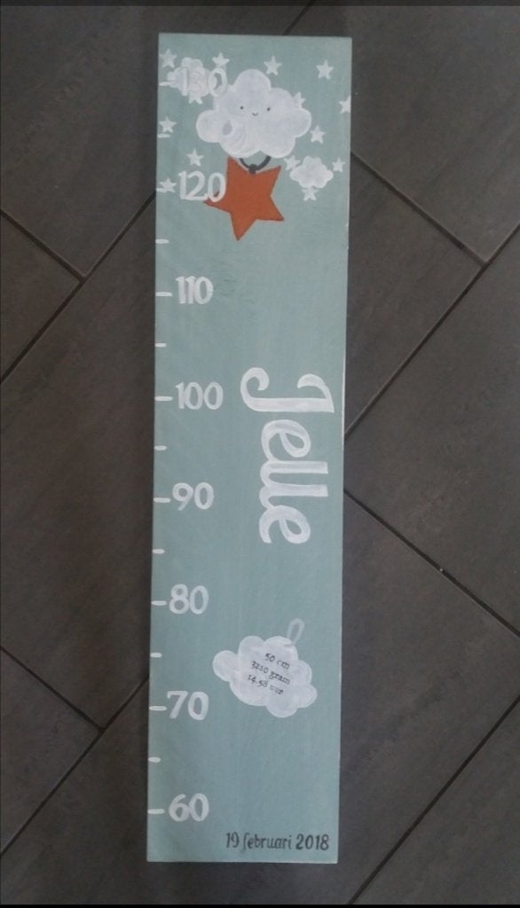 Groeimeter Kinderkamer op Maat | Houten Meetlat Baby, Kraamcadeau, RW Houtidee Werverhoof | Handgemaakte Katten Voer- & Drinkbak Standaard | Inclusief Bakjes | Diverse Maten & Kleuren | Gepersonaliseerd met Naam of Afbeelding | Duurzaam Vurenhout | Ambachtelijk Nederlands Vakwerk