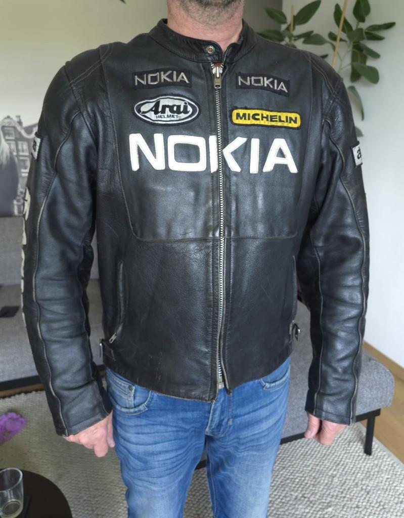 Vintage leren motorjas Caferacer stijl Genuine Leather - L, Overige merken, Heren, Jas | leer, Ophalen of Verzenden