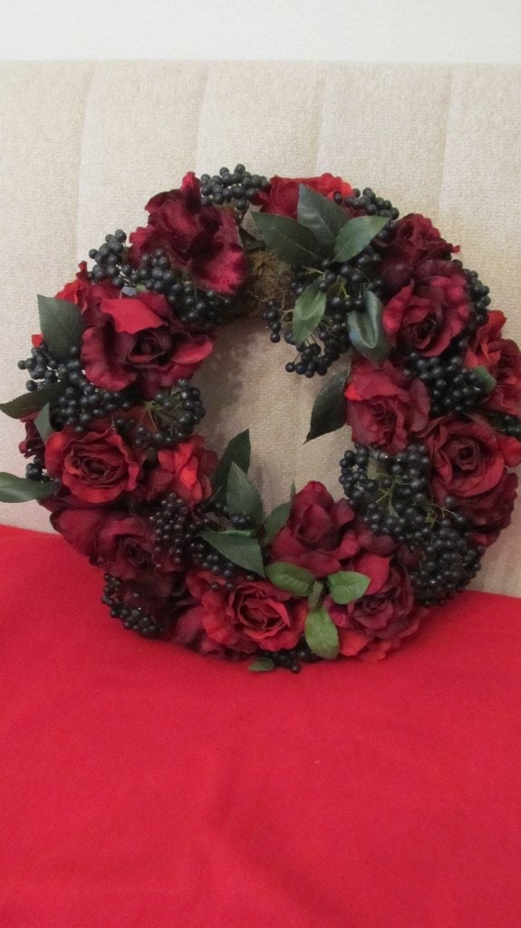 prachtige / GROTE / KRANS met ROZEN en BESSEN, Diversen, Ophalen of Verzenden, Nieuw