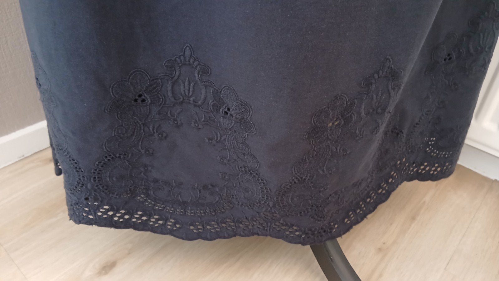 Purdey rok marine maat 38 katoen met een prachtige rand., Maat 38/40 (M), Blauw, Ophalen of Verzenden, Zo goed als nieuw