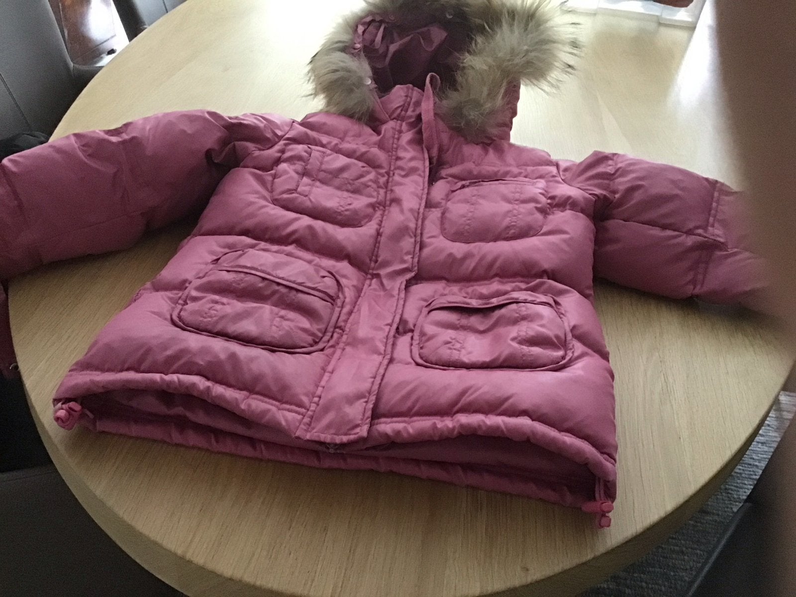 Roze Replay jas met afneembare capuchon - Maat 8, Ophalen of Verzenden, Gebruikt, Meisje