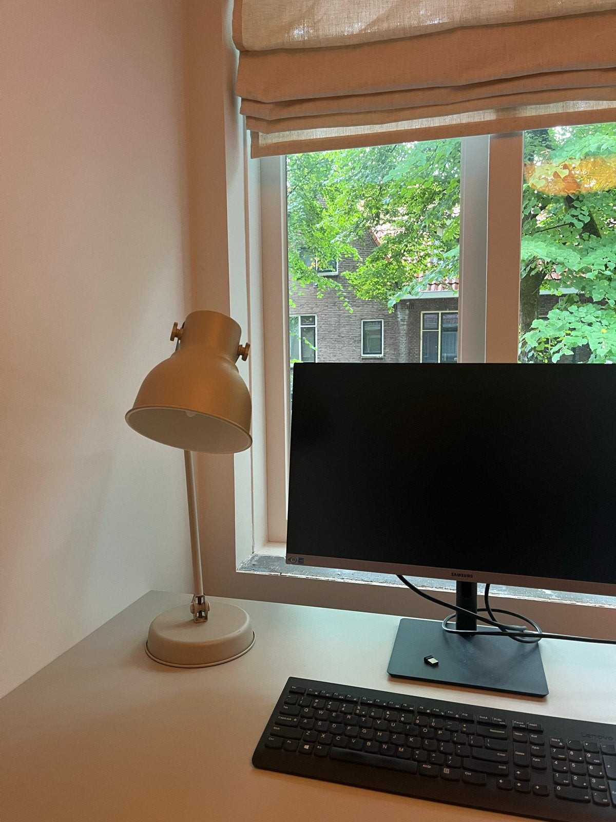Verstelbare Bureaulamp - Beige IKEA HEKTAR, Bureaulamp, Overige merken, E27 (groot), Metaal