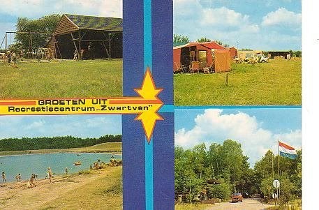 Ansichtkaart 	Hooge Mierde	Zwartven	Rekreatiecentrum	4-luik, Verzenden, 1960 tot 1980, Gelopen, Noord-Brabant