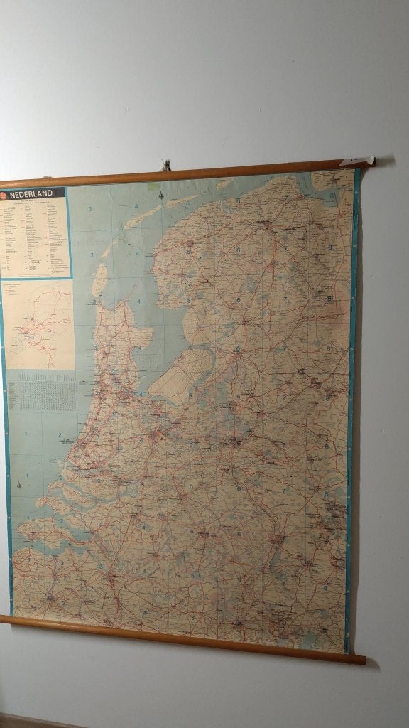 Landkaart Nederland, Boeken, Atlassen en Landkaarten, Landkaart, 1800 tot 2000, Nederland, Ophalen