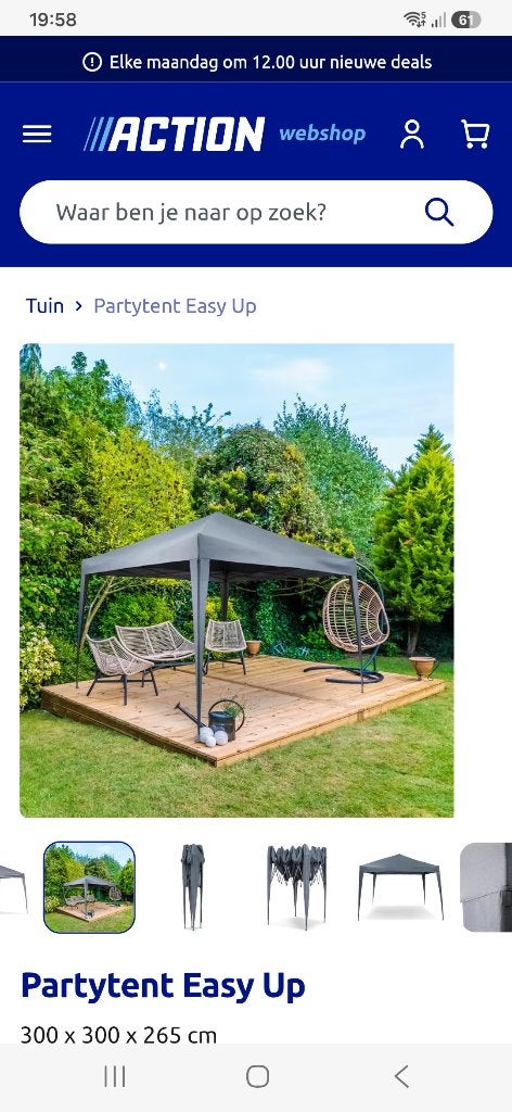 Partytent, Ophalen, Partytent, Minder dan 4 meter, Zo goed als nieuw