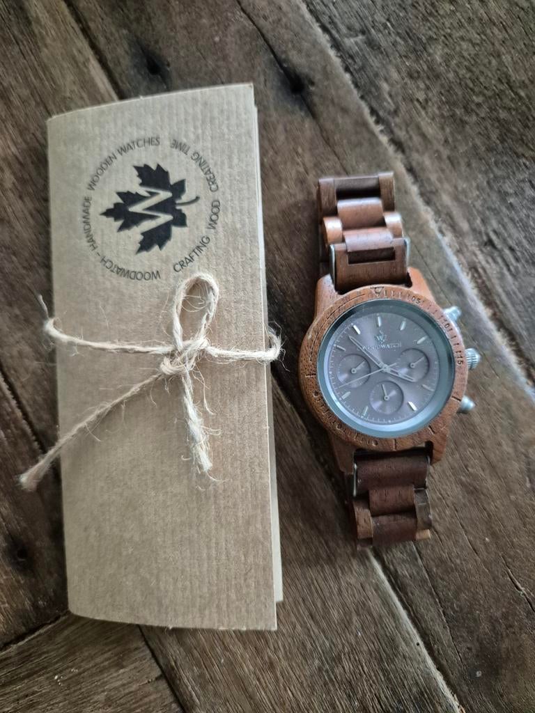 WoodWatch Sapphire Silver, Sieraden, Tassen en Uiterlijk, Horloges | Heren, Overige merken, Overige materialen, Polshorloge, Overige materialen