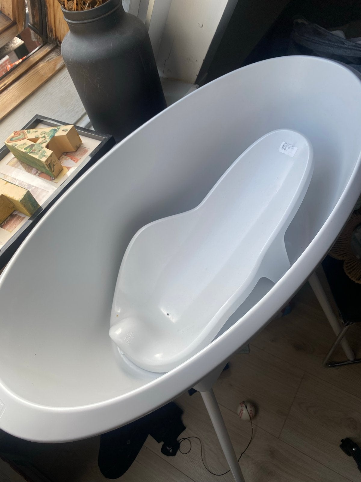 Luma Babybadje met standaard en badzitje, Kinderen en Baby's, Badjes en Verzorging, Gebruikt, Badje, Standaard, Ophalen