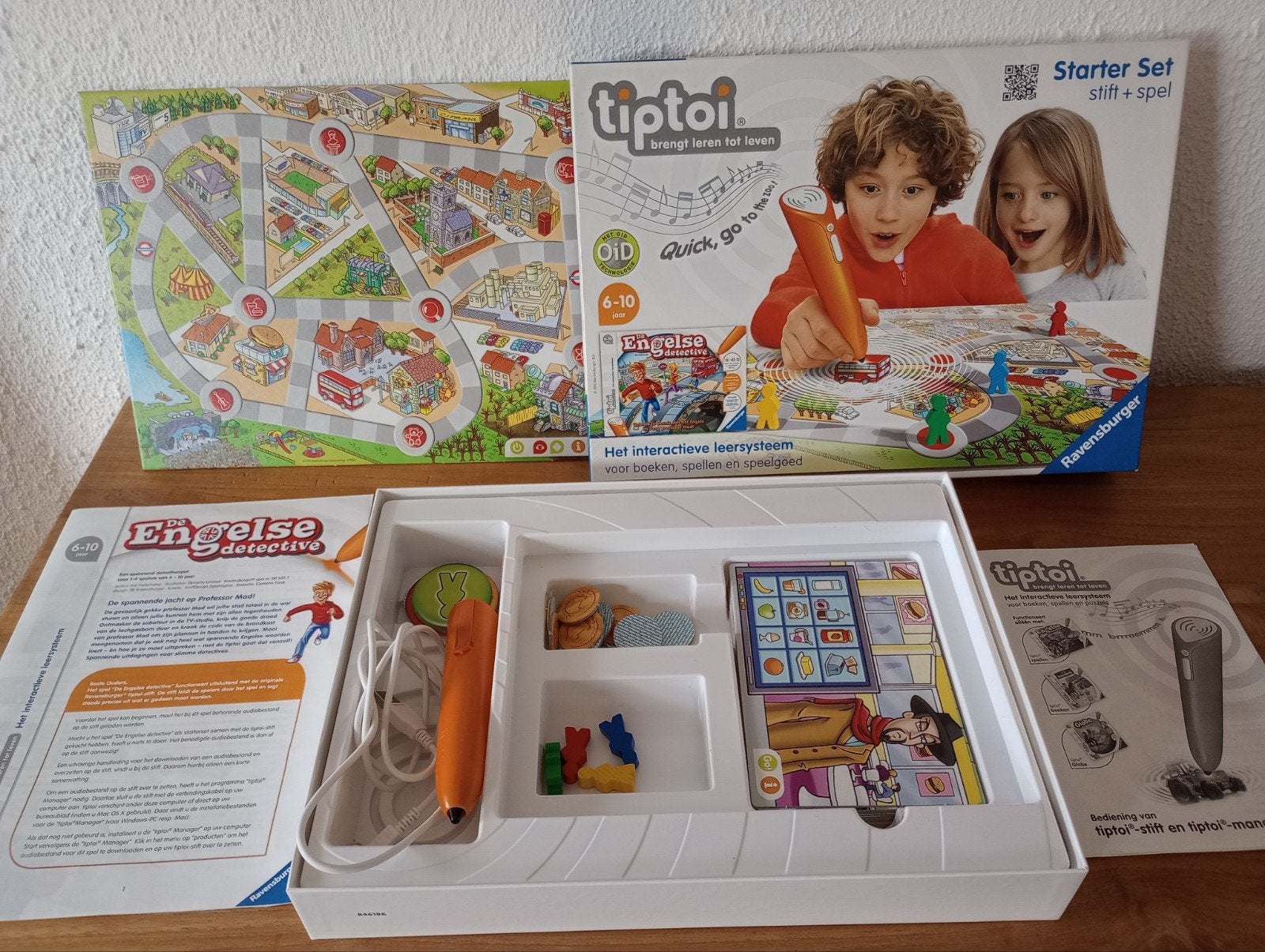 Tiptoi Starter Set Stift + Spel 'De Engelse Detective', Ophalen, Zo goed als nieuw, Taal en Lezen, Met geluid