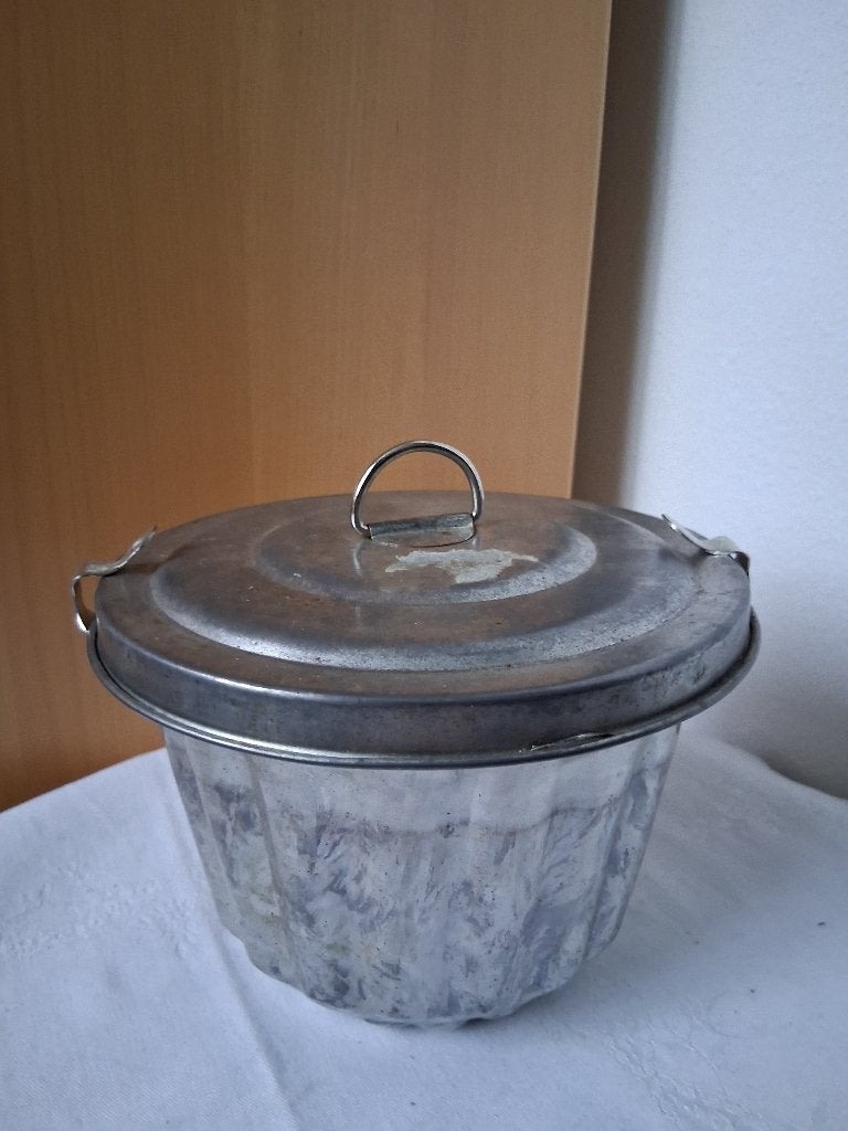Poffertpan trommelkoek met recept, Overige typen, Ophalen of Verzenden, Zo goed als nieuw, Metaal