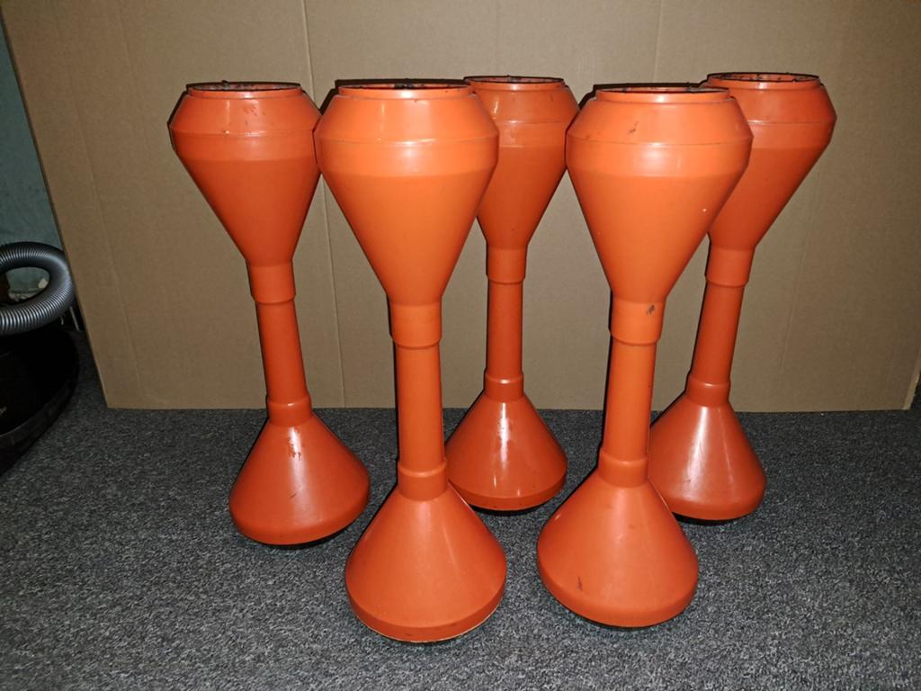 Vintage oranje staande asbakken 5x, Ophalen of Verzenden