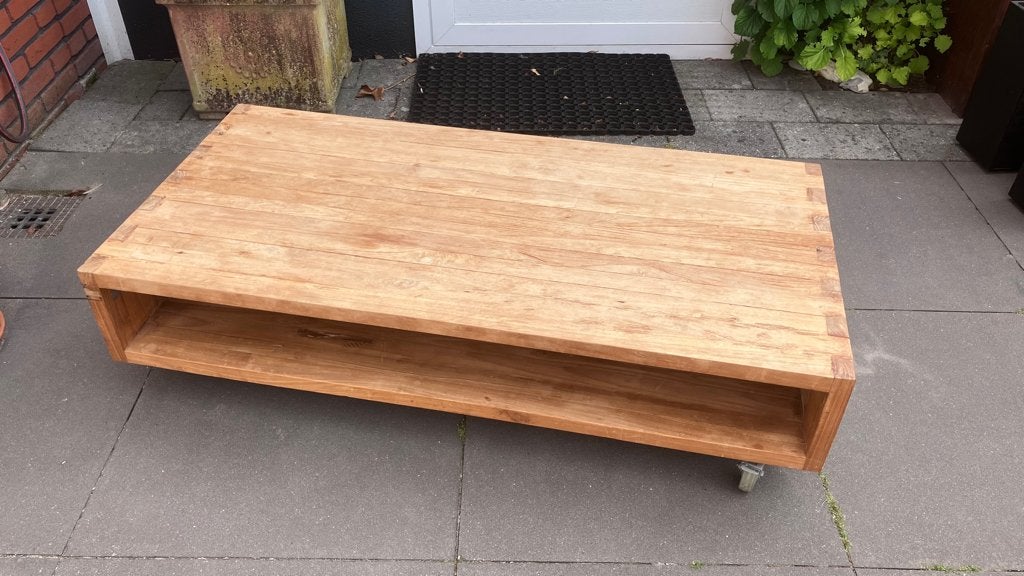dBodhi salontafel teak 120x60, Ophalen, 100 tot 150 cm, Teakhout, Strak, Natuurlijk