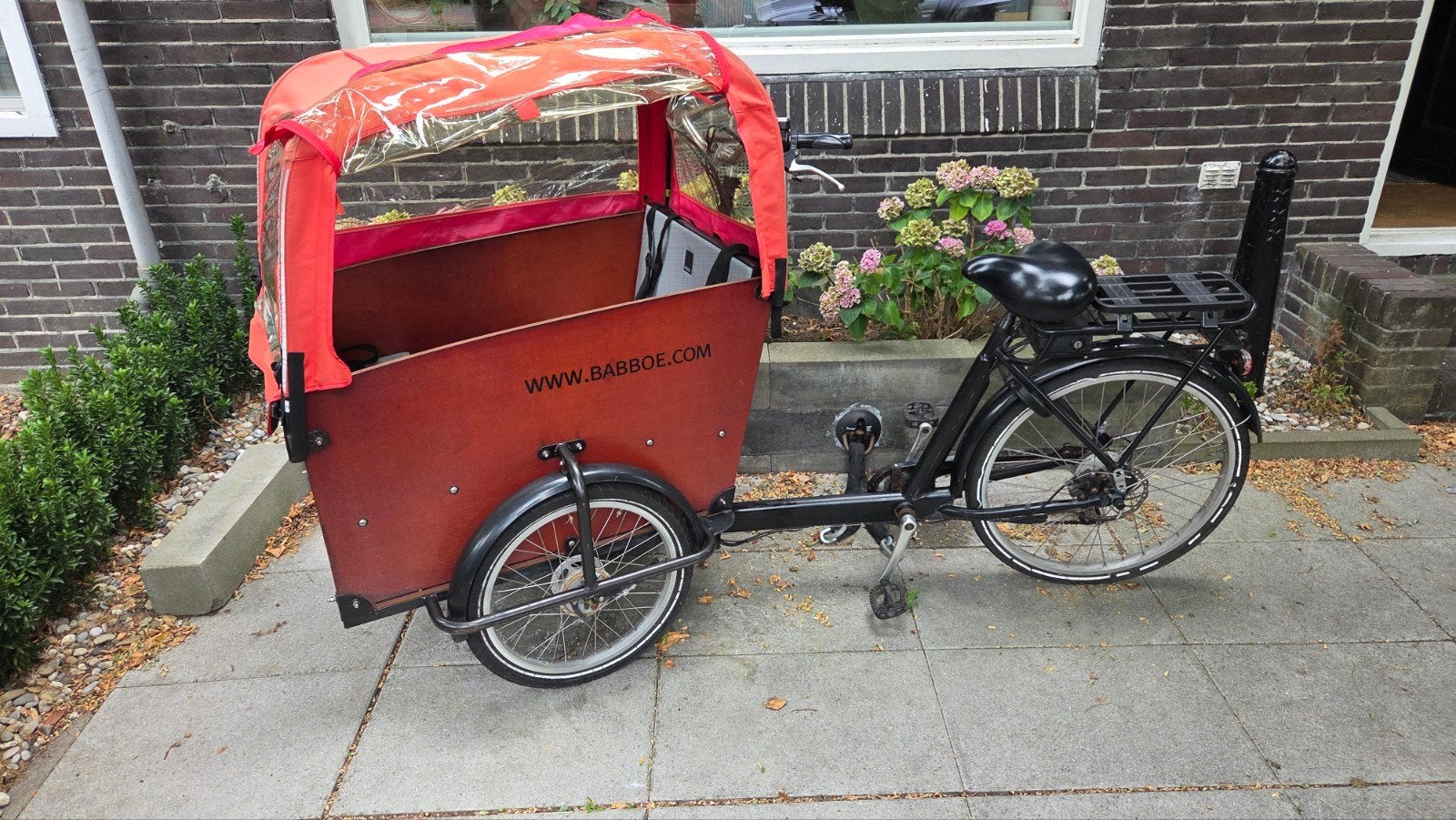 Babboe Big E bakfiets + gereviseerde accu + vermogen upgrade, Overige merken, 4 kinderen of meer, Gebruikt, Huif