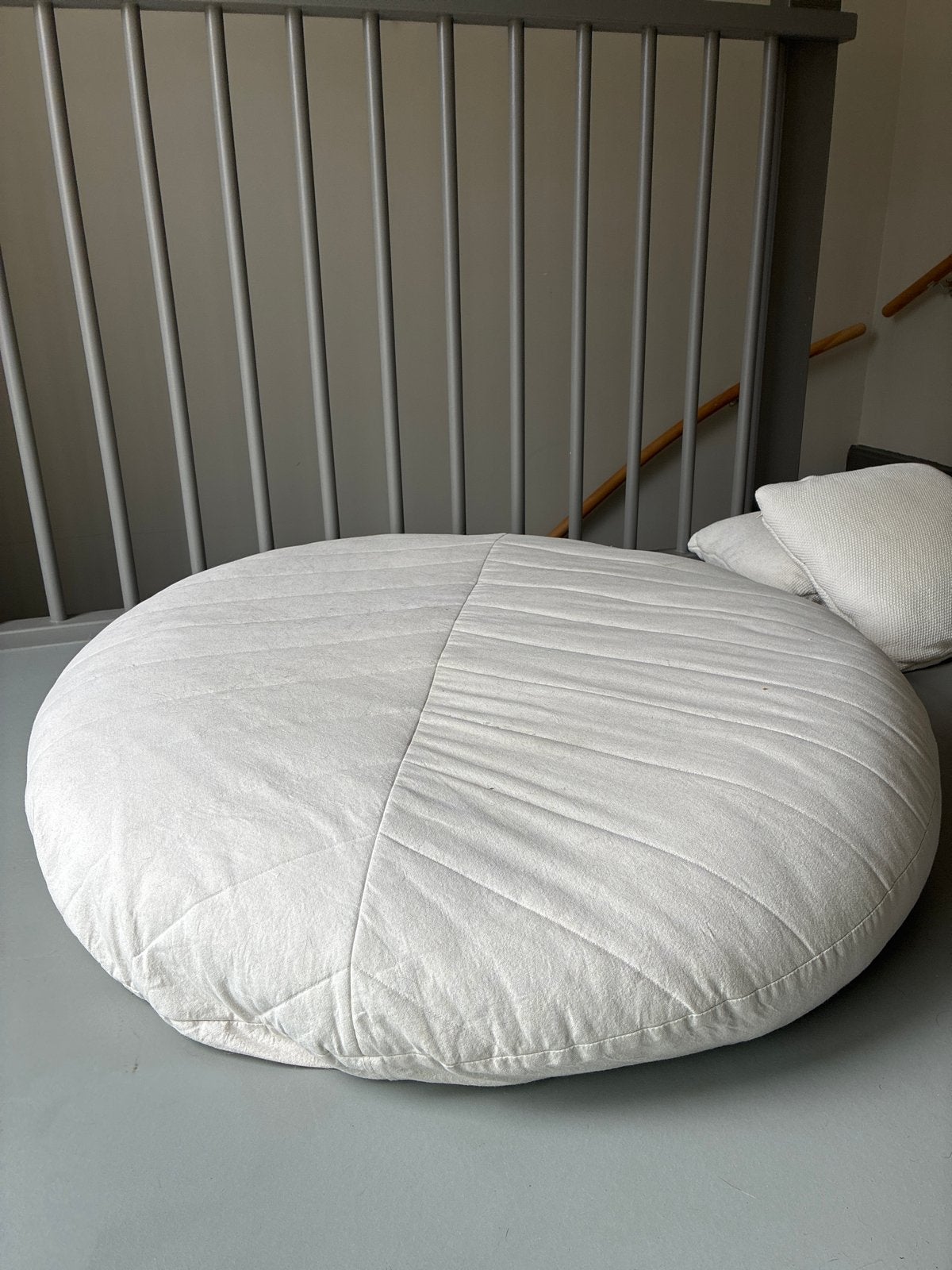 Grote ronde zitzak, lichtbeige/crème ikea Dihult, Ophalen, Gebruikt, Beige, Zitzak