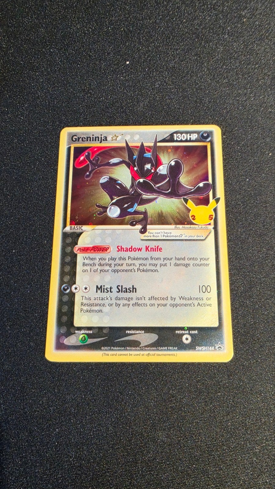 Greninja Celebrations SWSH144 Pokémon Kaart, Ophalen of Verzenden, Zo goed als nieuw, Losse kaart