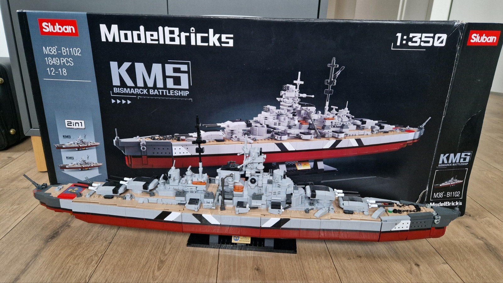Sluban Bismarck/Tirpitz M38-B1102, Ophalen, Zo goed als nieuw, 1:200 of kleiner, Overige merken