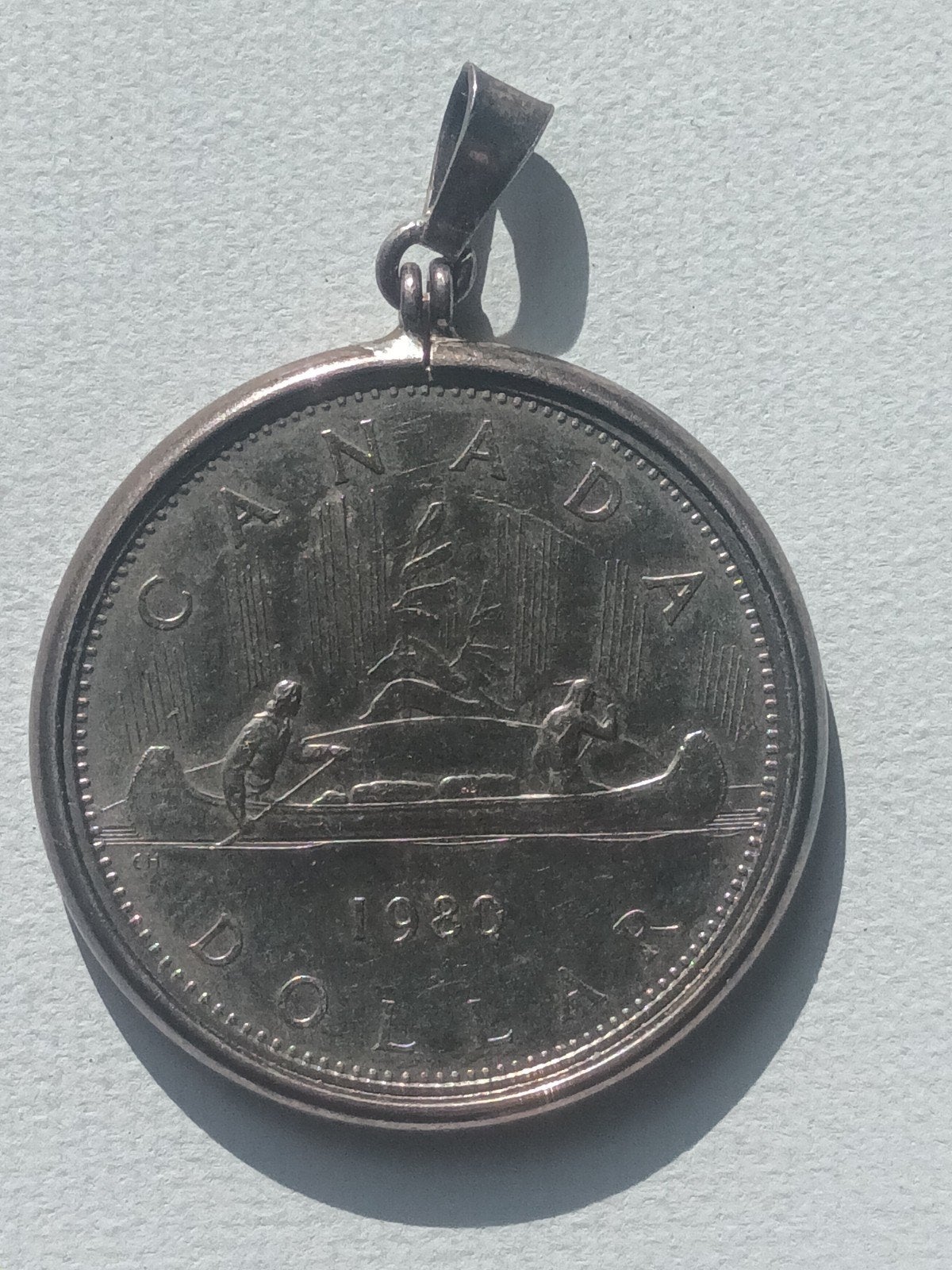 Canada Dollar 1980 in zilver hangertje, Postzegels en Munten, Munten | Nederland, Verzenden, Vóór koninkrijk, Overige waardes