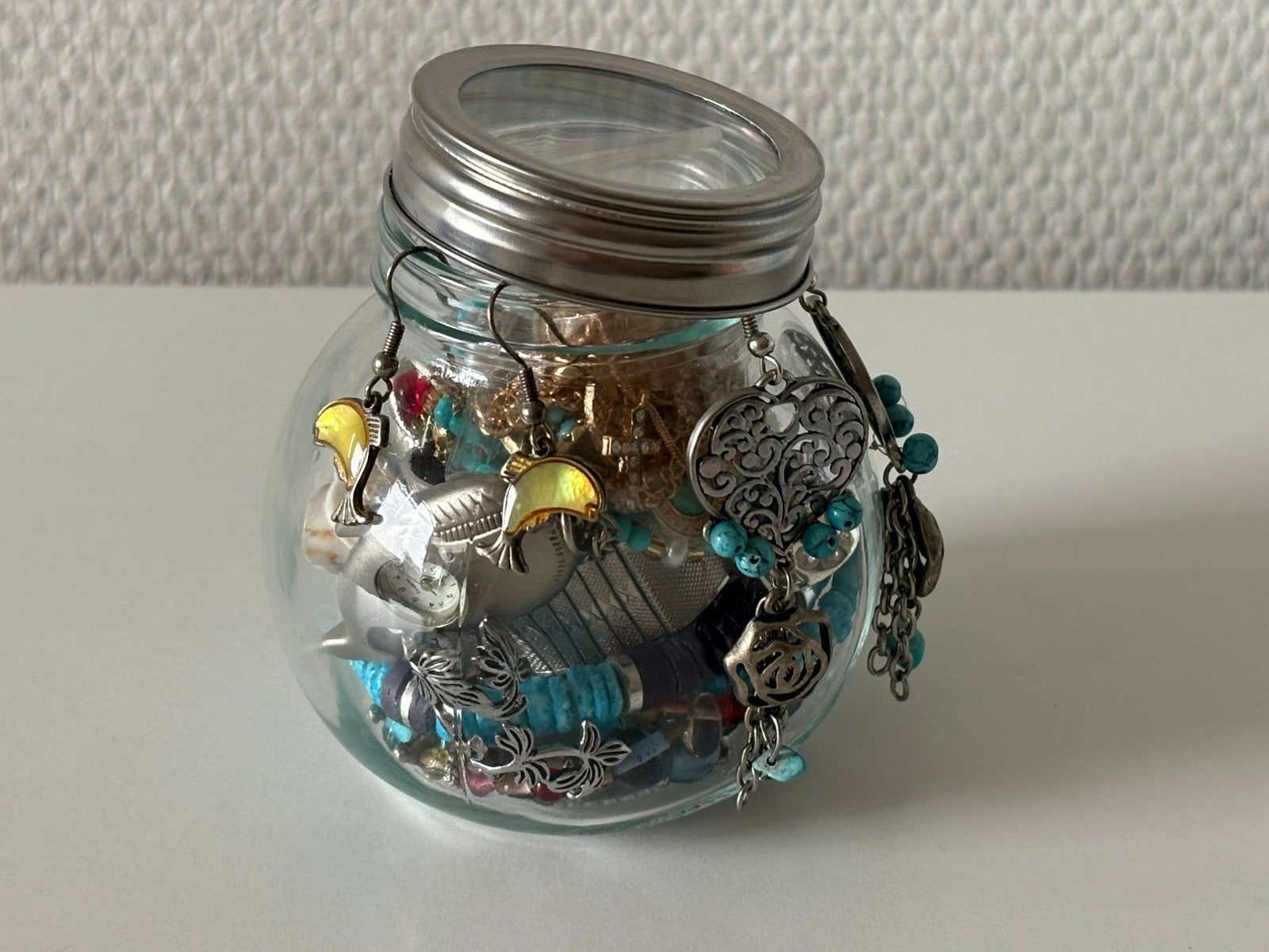 Mermaidcore Strand Sieraden Potje Vintage + Verrassing, Overige materialen, Blauw, Ophalen of Verzenden, Hangers